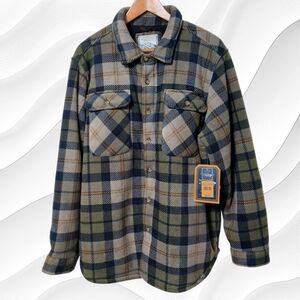Bass Creek Plaid Sherpa Lined Fleece Shirt Jacket, Size XL, 2 Lg. Pockets, NWT